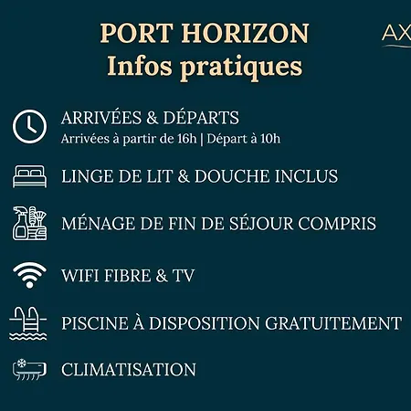 Port Horizon - T3 Terrasse Vue Port Climatisé Piscine Wifi Résidence Escale Port
